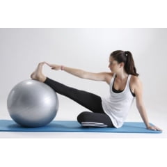 BOLA DE PILATES PARA GINASTICA GYNASTIC BALL 55CM VERMELHA COM  DVD